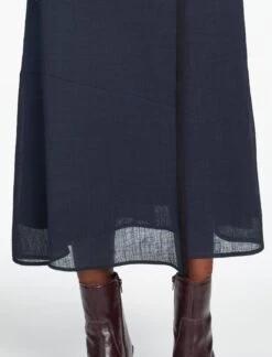 Sonia Techni Voile Maxi Skirt - Navy 11 Sonia Techni Voile Maxi Skirt - Navy -Cefinn Clothing Store SP24 SK182 SONIA NAVY LS 1108