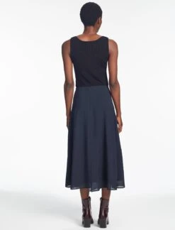 Sonia Techni Voile Maxi Skirt - Navy 12 Sonia Techni Voile Maxi Skirt - Navy -Cefinn Clothing Store SP24 SK182 SONIA NAVY LS 1117