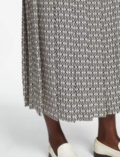 Sienna Maxi Skirt - Ecru Black Trellis Print -Cefinn Clothing Store SP24 SK183 SIENNA ECRUBLACKTRELLISPRINT LS 093