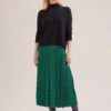 Sienna Maxi Skirt - Green Black Trellis Print -Cefinn Clothing Store SP24 SK183 SIENNA GREENBLACKTRELLISPRINT LS 17398