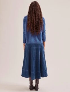 Simone Corduroy Maxi Skirt - Blue -Cefinn Clothing Store SP24 SK187 SIMONE BLUE LS 311