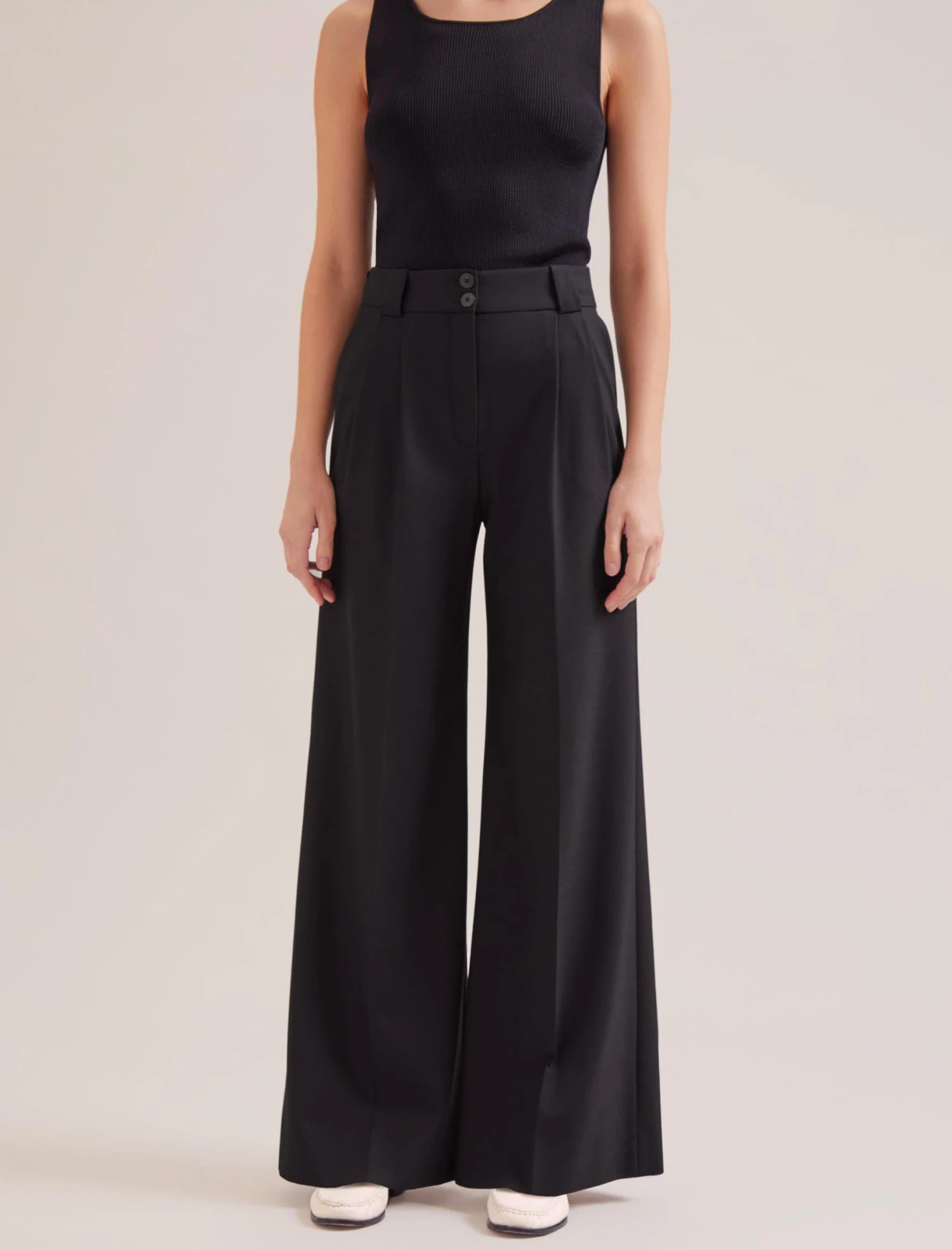 Margot New Wool Wide Leg Trouser - Black 5 Margot New Wool Wide Leg Trouser - Black - Image 3