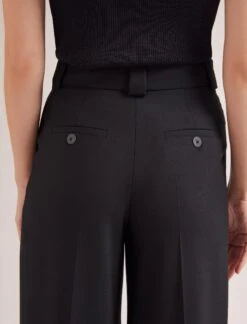 Margot New Wool Wide Leg Trouser - Black 10 Margot New Wool Wide Leg Trouser - Black -Cefinn Clothing Store SP24 TR70 MARGOT BLACK LS 17584