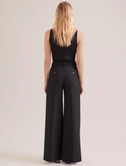 Margot New Wool Wide Leg Trouser - Black 11 Margot New Wool Wide Leg Trouser - Black -Cefinn Clothing Store SP24 TR70 MARGOT BLACK LS 17594