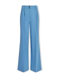 Margot New Wool Wide Leg Trouser - Blue -Cefinn Clothing Store SP24 TR70 MARGOT BLUE LS