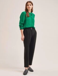 Tristan New Wool Tapered Trouser - Black -Cefinn Clothing Store SP24 TR71 TRISTAN BLACK LS 336