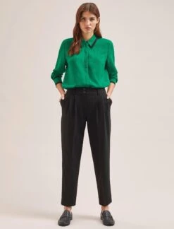 Tristan New Wool Tapered Trouser - Black -Cefinn Clothing Store SP24 TR71 TRISTAN BLACK LS 377