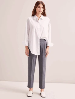 Tristan New Wool Tapered Trouser - Mid Grey 10 Tristan New Wool Tapered Trouser - Mid Grey -Cefinn Clothing Store SP24 TR71 TRISTAN MIDGREY LS 0092