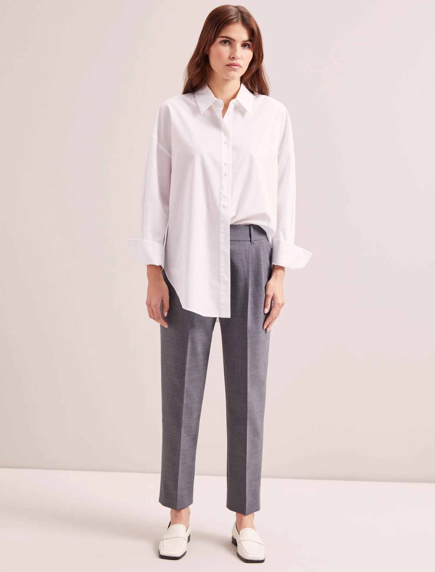 Tristan New Wool Tapered Trouser - Mid Grey 5 Tristan New Wool Tapered Trouser - Mid Grey - Image 3