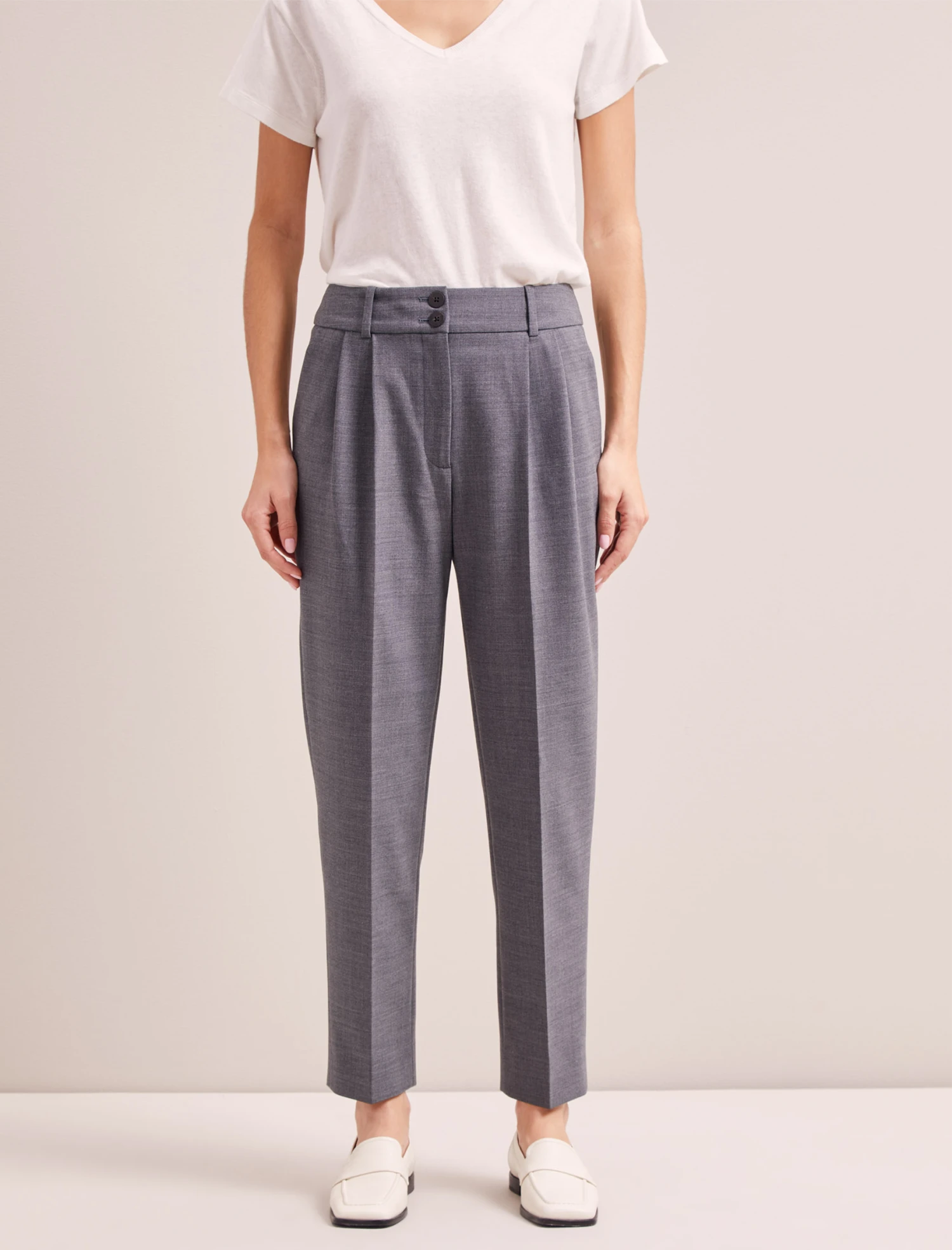 Tristan New Wool Tapered Trouser - Mid Grey 4 Tristan New Wool Tapered Trouser - Mid Grey - Image 2