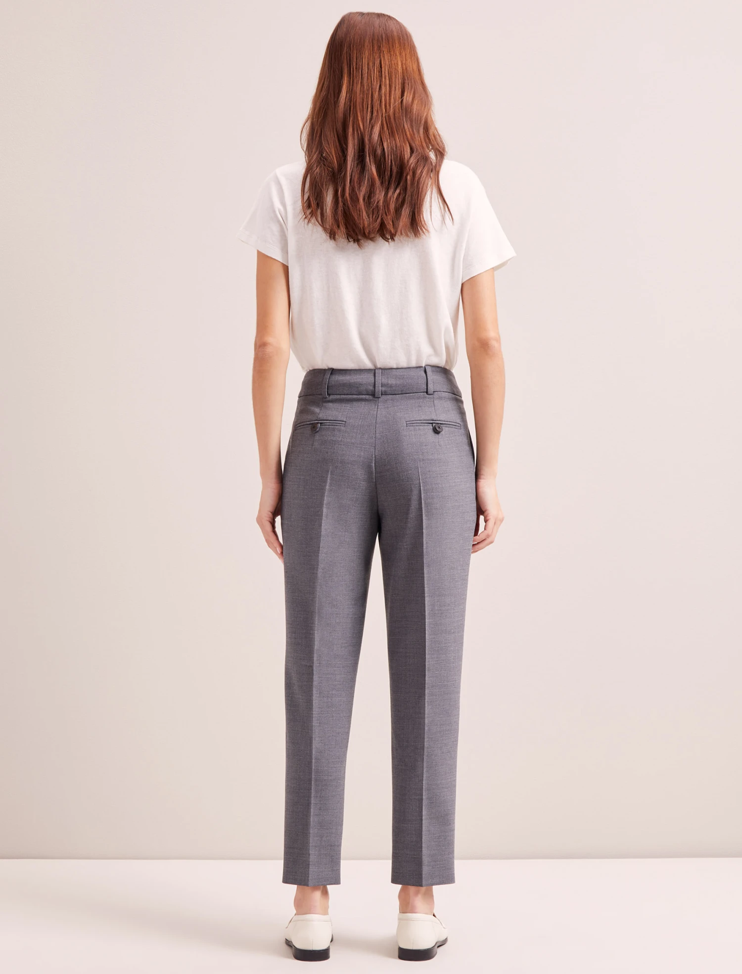 Tristan New Wool Tapered Trouser - Mid Grey 7 Tristan New Wool Tapered Trouser - Mid Grey - Image 5