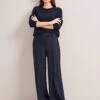 Terence New Wool Wide Leg Trouser - Navy