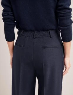 Terence New Wool Wide Leg Trouser - Navy -Cefinn Clothing Store SP24 TR86 TERENCE NAVY LS 6968