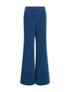 Harlow Corduroy Wide Leg Trouser - Blue -Cefinn Clothing Store SP24 TR88 HARLOW BLUE LS 0fc959e4 57b9 4637 8c81 53797a15f066