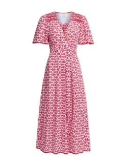 Gina Cotton Maxi Dress - Pink Diamond Geo Print -Cefinn Clothing Store SU23 D538 GINA PINKDIAMONDGEOPRINT CO