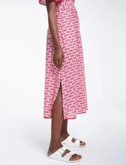 Gina Cotton Maxi Dress - Pink Diamond Geo Print -Cefinn Clothing Store SU23 D538 GINA PINKDIAMONDGEOPRINT LS0251