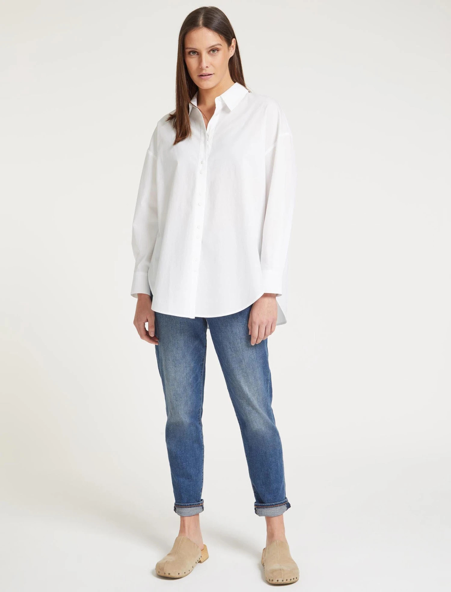 Sammy Organic Cotton Oversized Shirt - White 4 Sammy Organic Cotton Oversized Shirt - White - Image 2
