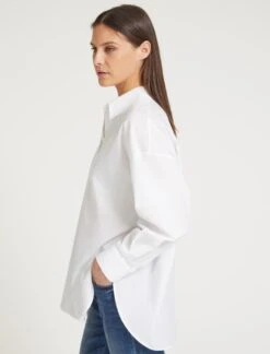 Sammy Organic Cotton Oversized Shirt - White 11 Sammy Organic Cotton Oversized Shirt - White -Cefinn Clothing Store SU23 S70 SAMMY WHITE LS 58668