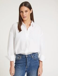 Sammy Organic Cotton Oversized Shirt - White 13 Sammy Organic Cotton Oversized Shirt - White -Cefinn Clothing Store SU23 S70 SAMMY WHITE LS 58741