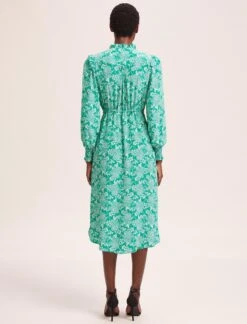 Stella Silk Midi Dress - Green Damask Print 18 Stella Silk Midi Dress - Green Damask Print -Cefinn Clothing Store SU24 D368 STELLA GREENDAMASKPRINTS LS 39186