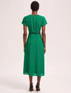 Rosie Techni Voile Maxi Dress - Emerald Green Black -Cefinn Clothing Store SU24 D526 ROSIE EMERALDGREENBLACK LS 39120