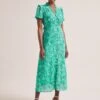 Liliana Cotton Blend Maxi Dress - Green White Palm Floral -Cefinn Clothing Store SU24 D620 LILIANA GREENWHITEPALMFLORALPRINT LS 1683copy