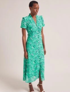 Liliana Cotton Blend Maxi Dress - Green White Palm Floral 14 Liliana Cotton Blend Maxi Dress - Green White Palm Floral -Cefinn Clothing Store SU24 D620 LILIANA GREENWHITEPALMFLORALPRINT LS 1741copy