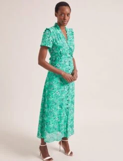 Liliana Cotton Blend Maxi Dress - Green White Palm Floral 15 Liliana Cotton Blend Maxi Dress - Green White Palm Floral -Cefinn Clothing Store SU24 D620 LILIANA GREENWHITEPALMFLORALPRINT LS 1759copy