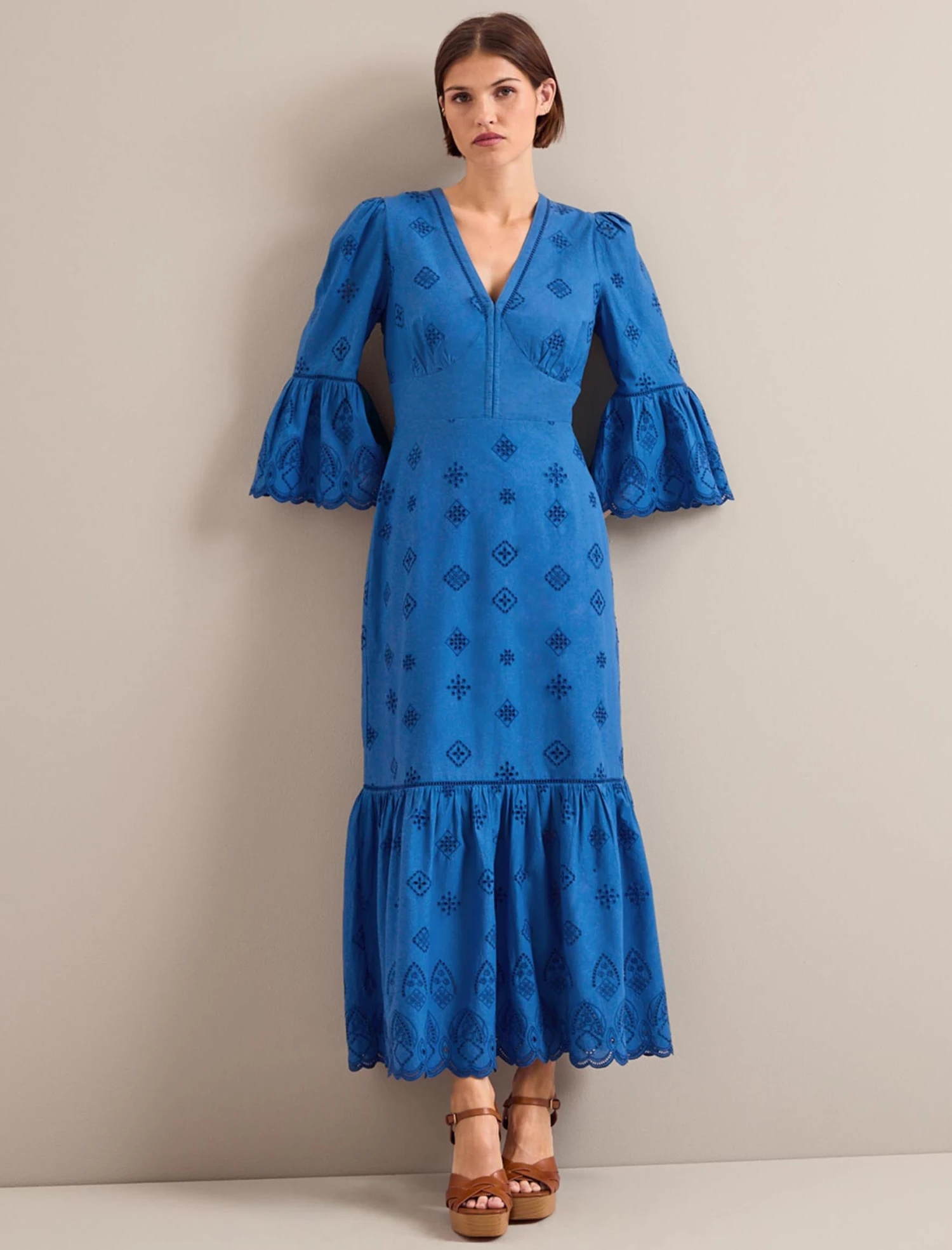 Daphne Organic Cotton Maxi Dress - Blue 5 Daphne Organic Cotton Maxi Dress - Blue - Image 3