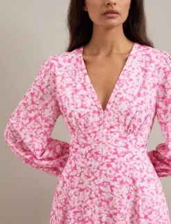 Cora Cotton Blend Maxi Dress - Hot Pink Blossom Print 13 Cora Cotton Blend Maxi Dress - Hot Pink Blossom Print -Cefinn Clothing Store SU24 D636 CORA HOTPINKBLOSSOMPRINT LS 1077