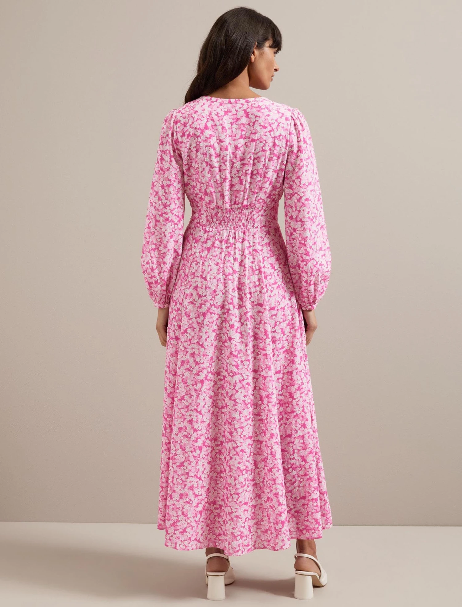 Cora Cotton Blend Maxi Dress - Hot Pink Blossom Print 8 Cora Cotton Blend Maxi Dress - Hot Pink Blossom Print - Image 6