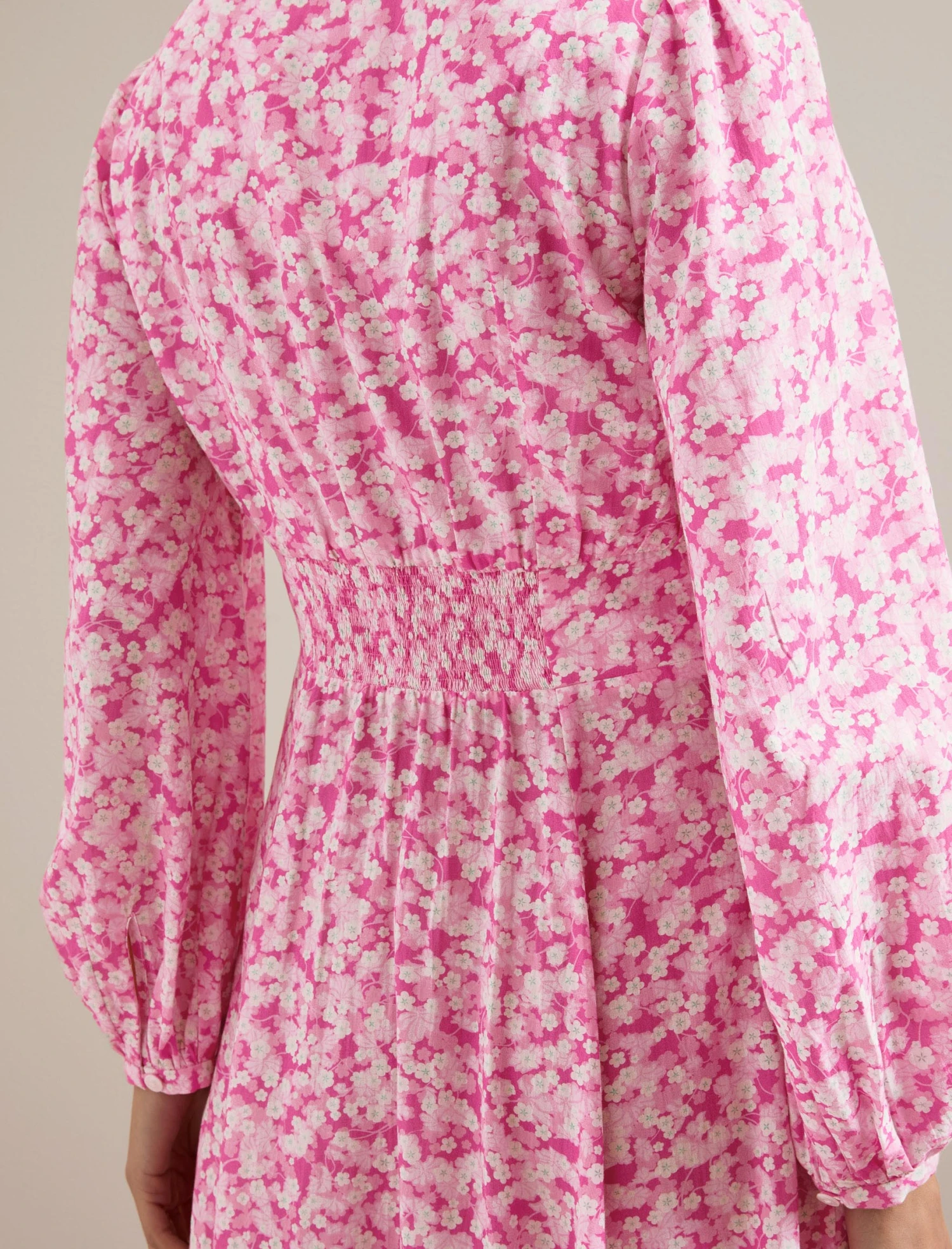 Cora Cotton Blend Maxi Dress - Hot Pink Blossom Print 5 Cora Cotton Blend Maxi Dress - Hot Pink Blossom Print - Image 3
