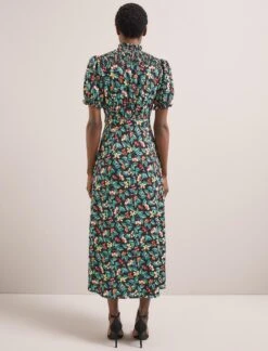 Irina Bias Cut Maxi Dress - Black Multi Tropical Floral Print -Cefinn Clothing Store SU24 D641 IRINA BLACKMULTITROPICALFLORAL LS 1746