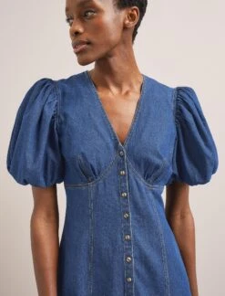 Este Denim Maxi Dress - Light Blue -Cefinn Clothing Store SU24 D643 ESTE LIGHTBLUE LS 850