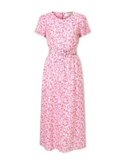 Nina Cotton Blend Maxi Dress - Hot Pink Blossom Print 17 Nina Cotton Blend Maxi Dress - Hot Pink Blossom Print -Cefinn Clothing Store SU24 D644 NINA HOTPINKBLOSSOMPRINT CO