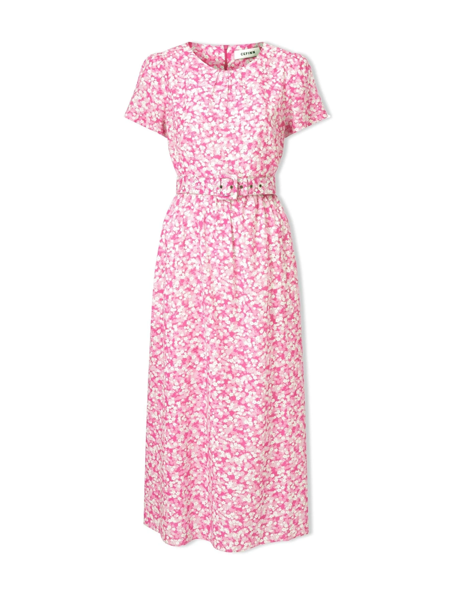 Nina Cotton Blend Maxi Dress - Hot Pink Blossom Print 10 Nina Cotton Blend Maxi Dress - Hot Pink Blossom Print - Image 8