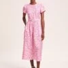 Nina Cotton Blend Maxi Dress - Hot Pink Blossom Print