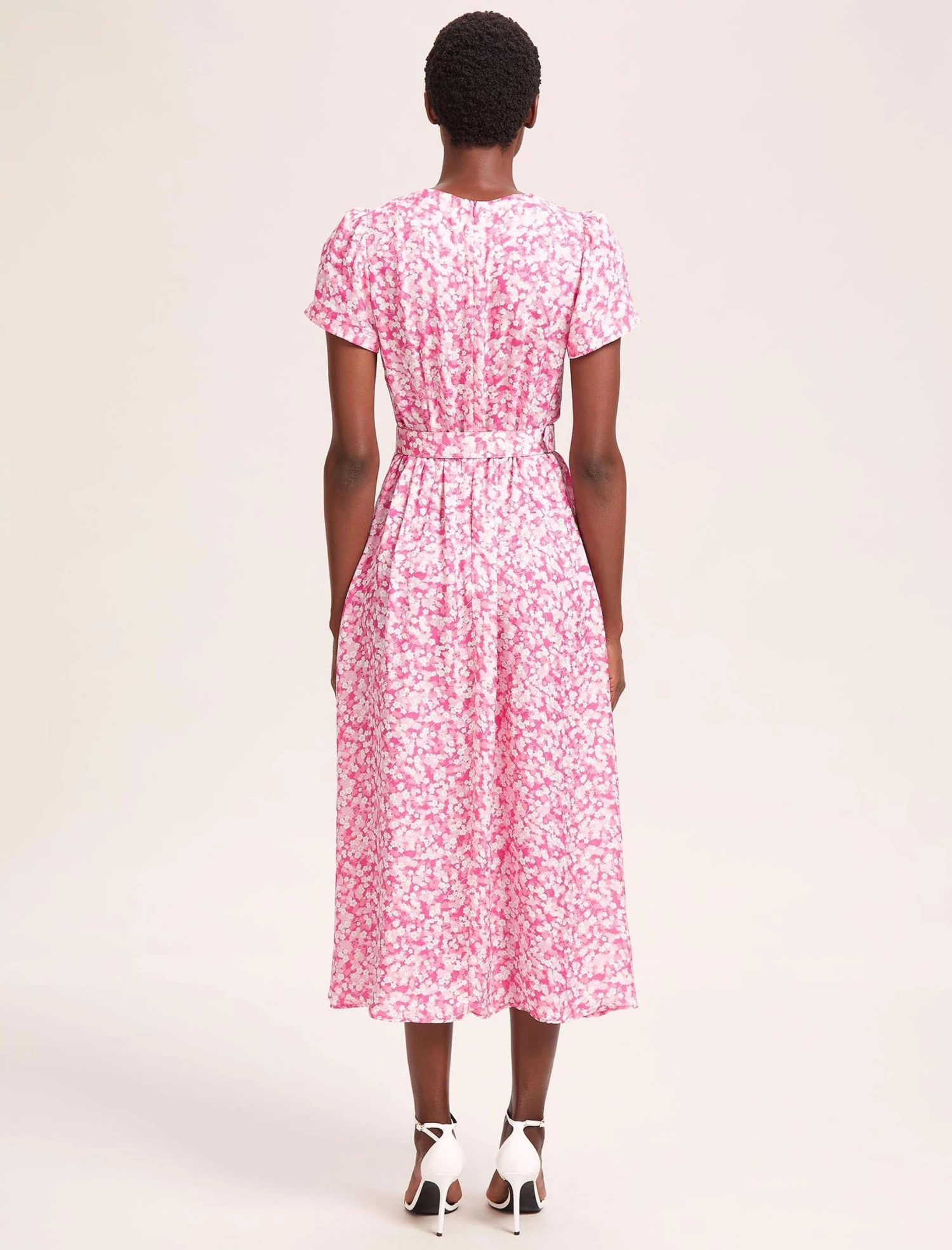 Nina Cotton Blend Maxi Dress - Hot Pink Blossom Print 9 Nina Cotton Blend Maxi Dress - Hot Pink Blossom Print - Image 7