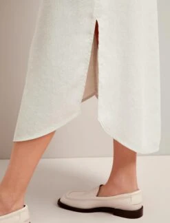 Lyra Techni Linen Maxi Shirt Dress - Cream -Cefinn Clothing Store SU24 D645 LYRA CREAM LS 17894