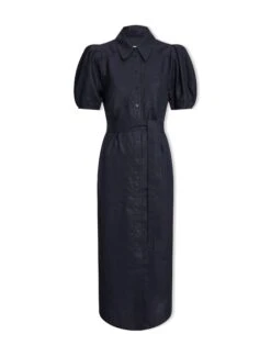 Lyra Techni Linen Maxi Shirt Dress - Navy -Cefinn Clothing Store SU24 D645 LYRA NAVY CO 43b2b27b 987b 497d aae5 172eb1d6f113