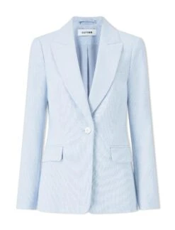 Jamie Linen Blend Blazer - Pale Blue -Cefinn Clothing Store SU24 JK66 JAMIE PALEBLUE CO