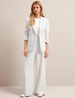 Jamie Linen Blend Blazer - Pearl -Cefinn Clothing Store SU24 JK66 JAMIE PEARL LS 26027