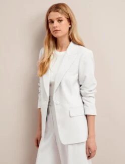 Jamie Linen Blend Blazer - Pearl -Cefinn Clothing Store SU24 JK66 JAMIE PEARL LS 26077