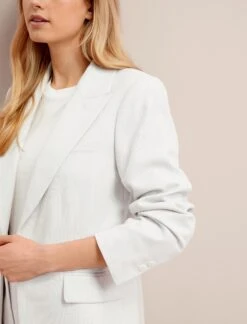 Jamie Linen Blend Blazer - Pearl -Cefinn Clothing Store SU24 JK66 JAMIE PEARL LS 26087
