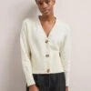 Caro Cotton Cardigan - Cream -Cefinn Clothing Store SU24 K135 CARO CREAM LS 2199