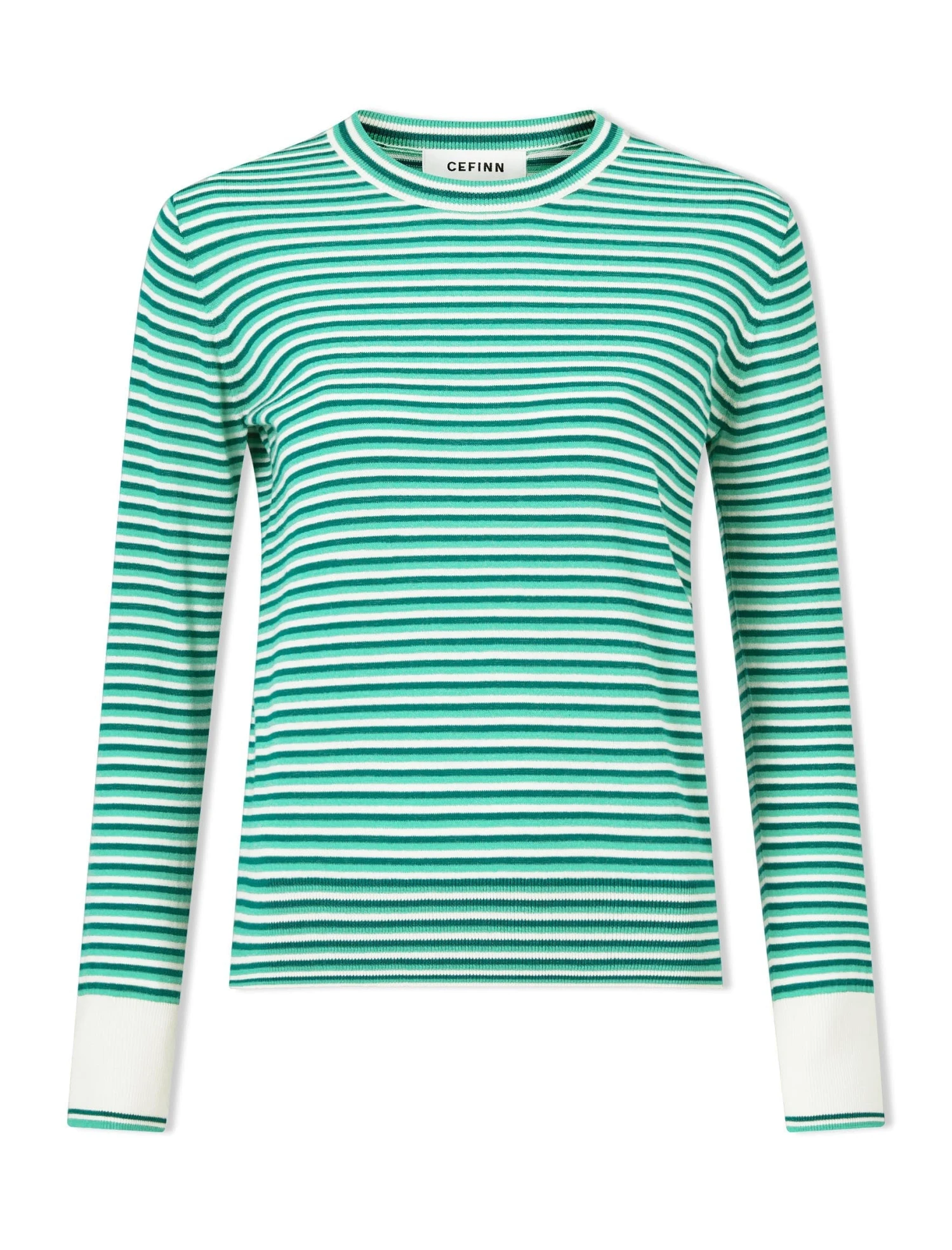 Jodi Cotton Jumper - Teal Mint Cream Stripe 10 Jodi Cotton Jumper - Teal Mint Cream Stripe - Image 8
