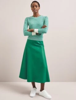 Jodi Cotton Jumper - Teal Mint Cream Stripe 13 Jodi Cotton Jumper - Teal Mint Cream Stripe -Cefinn Clothing Store SU24 K139 JODI TEALMINTCREAMSTRIPE LS 1404