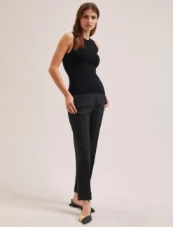 Tammy Cotton Blend Vest - Black 14 Tammy Cotton Blend Vest - Black -Cefinn Clothing Store SU24 K150 TAMMY BLACK LS 2193