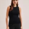 Tammy Cotton Blend Vest - Black 2 Tammy Cotton Blend Vest - Black -Cefinn Clothing Store SU24 K150 TAMMY BLACK LS 2205