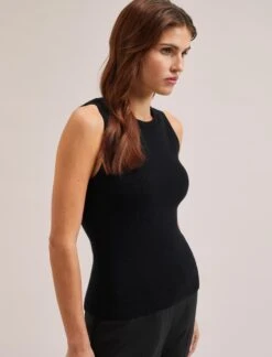 Tammy Cotton Blend Vest - Black 11 Tammy Cotton Blend Vest - Black -Cefinn Clothing Store SU24 K150 TAMMY BLACK LS 2224